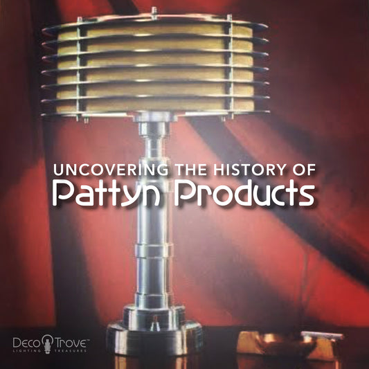  Uncovering the History of Pattyn Products, Machine Age Lamp set against draped red backdrop