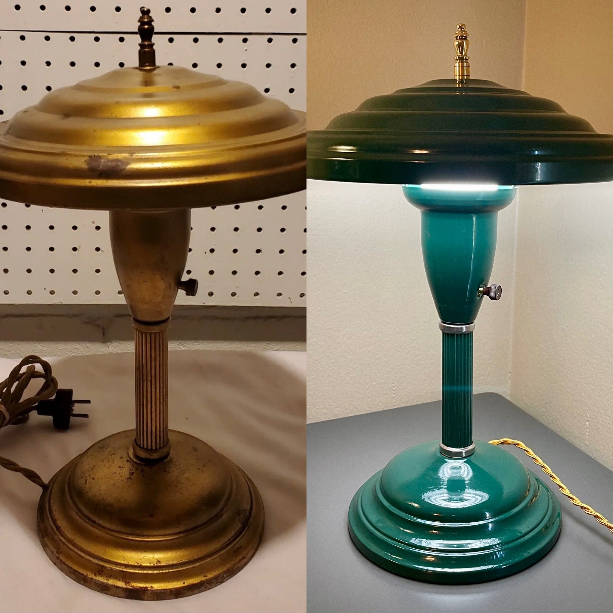 deco desk lamp restored