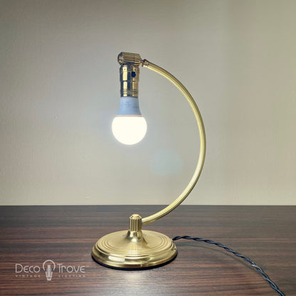 1930s Chase Streamline Machine Age Deco Arched Swivel Table Lamp