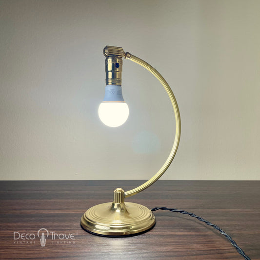 1930s Chase Streamline Machine Age Deco Arched Swivel Table Lamp