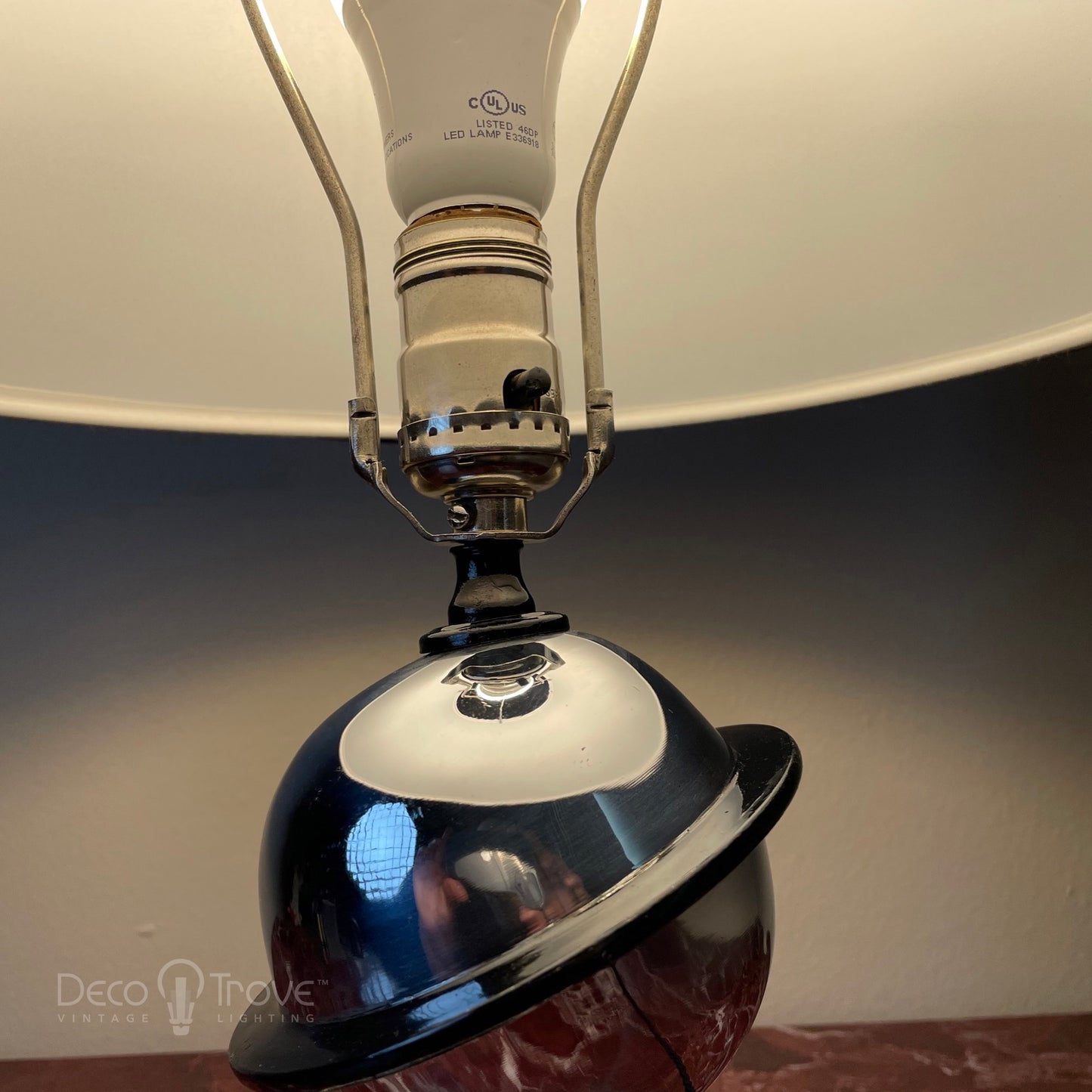 1930s Machine Age Deco Black and Chrome Saturn Lamp