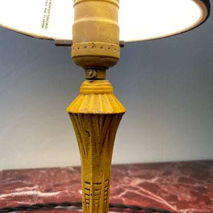 Pair of 1930s Art Deco Geometric Yellow Boudoir Lamps