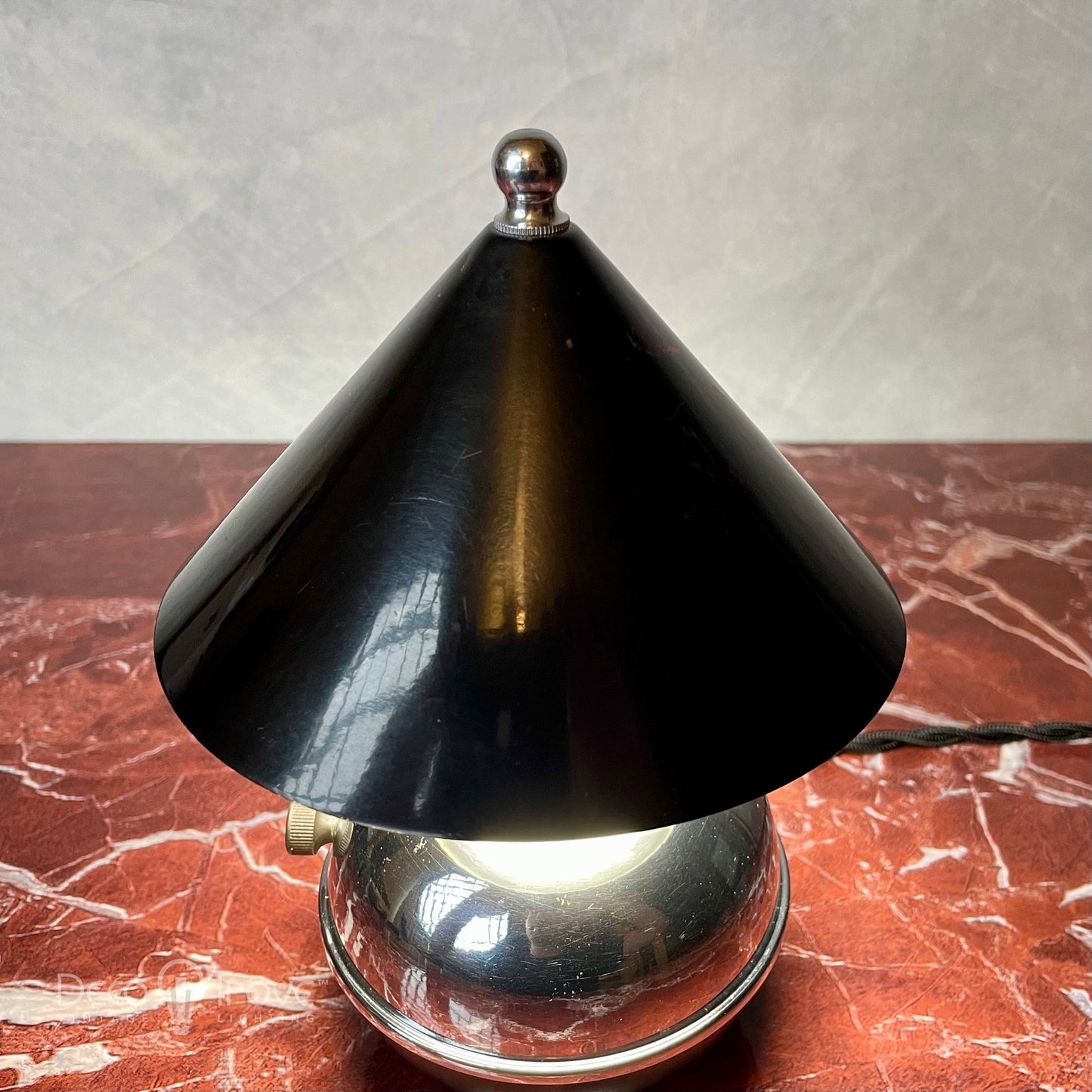 1930s Chase Glow Lamp in Black and Chrome - Ruth Gerth