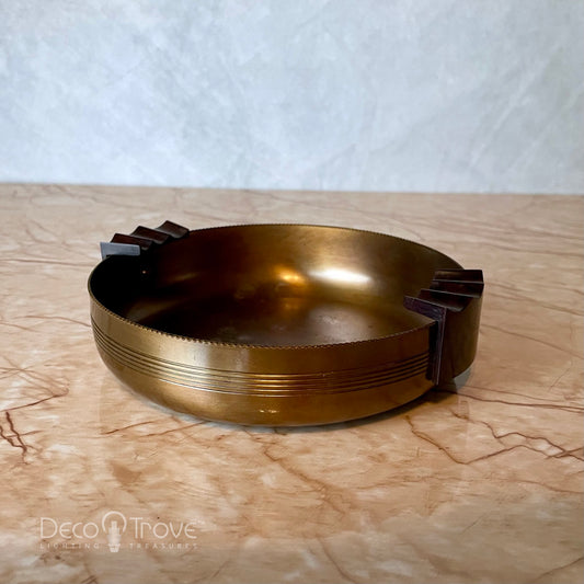 1930s Chase Streamline Deco English Bronze Utility Ash Tray