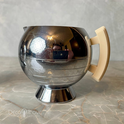 1930s Chase Streamline Deco Chrome and Bakelite/Plaskon Kent Creamer and Sugar