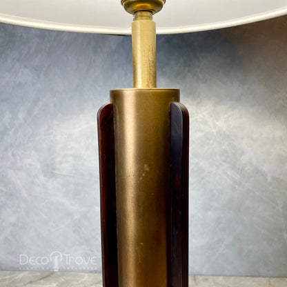 1930s Chase Streamline Deco Brass & Tortoise Shell Bakelite Ambassador Lamp