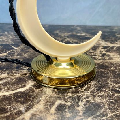 1930s Chase Crescent Brass and Bakelite/Plaskon Dual Use Lamp/Sconce