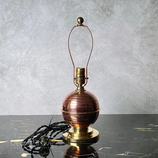 1934 Chase Streamline Deco Copper and Brass Ball Lamp - Ruth Gerth