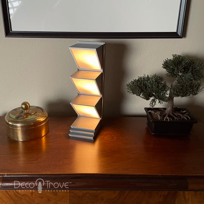 Deco Zig-Zag Skyscraper Stepped Geometric Cubist Deskey Accent Lamp - ART LITE mini™ D100