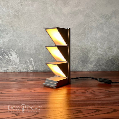 Deco Zig-Zag Skyscraper Stepped Geometric Cubist Deskey Accent Lamp - ART LITE mini™ D100