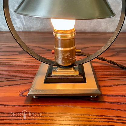 1930s Small Deco Circular Cone Glow Modernist Accent Lamp