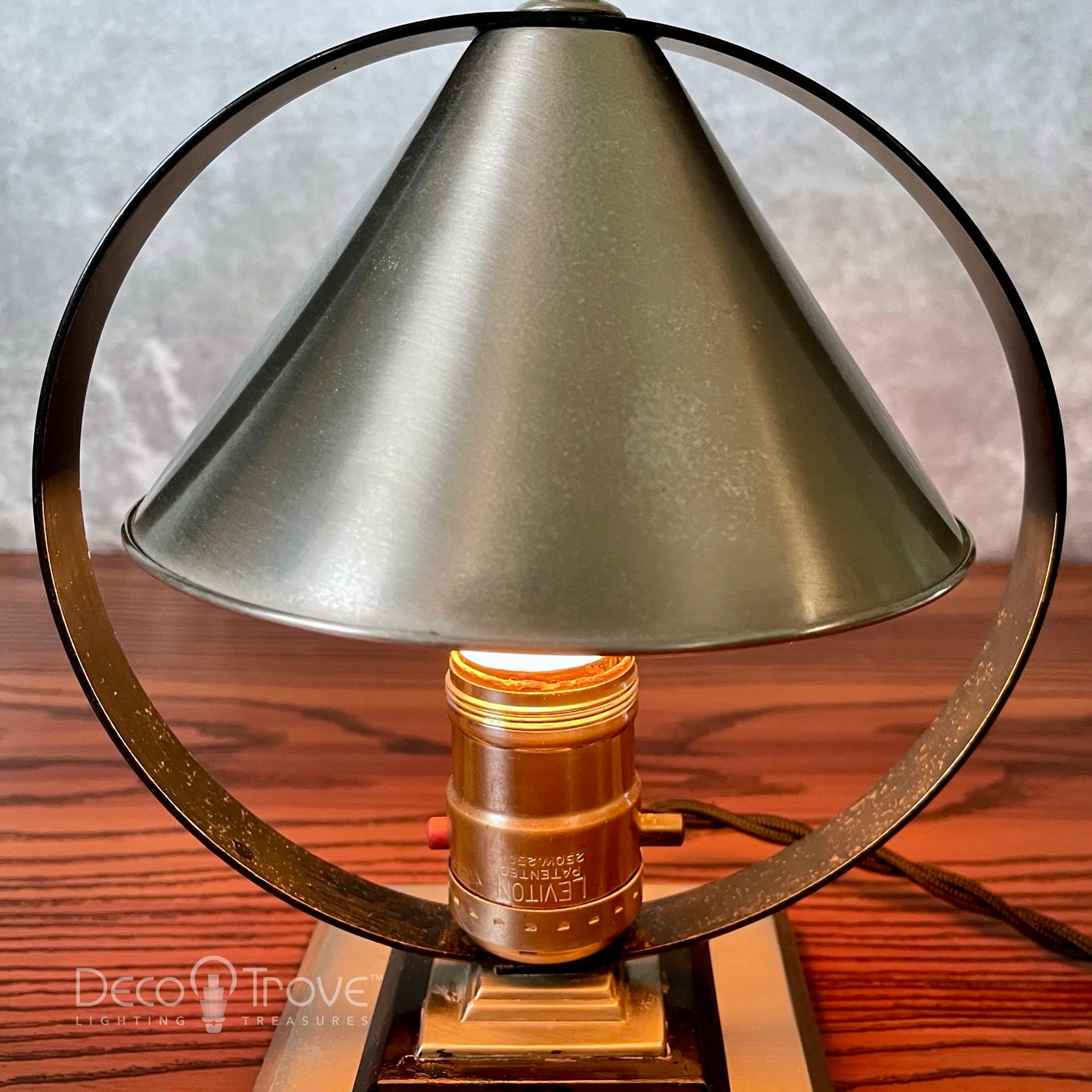 1930s Small Deco Circular Cone Glow Modernist Accent Lamp