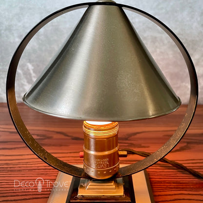 1930s Small Deco Circular Cone Glow Modernist Accent Lamp