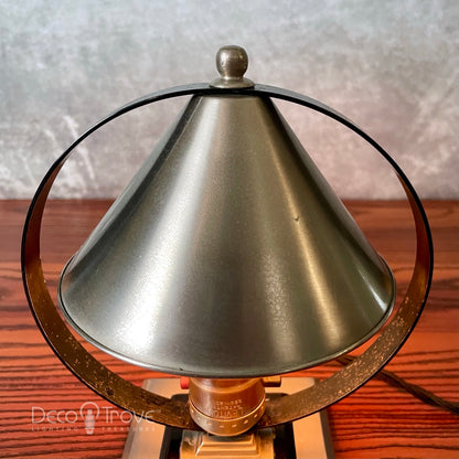 1930s Small Deco Circular Cone Glow Modernist Accent Lamp