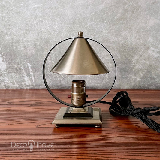 1930s Small Deco Circular Cone Glow Modernist Accent Lamp